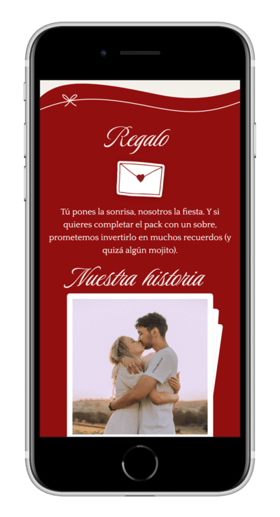 Invitación digital de boda coquette personalizada 6