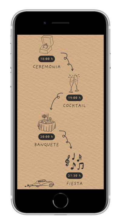Invitación digital de boda kraft personalizada 4