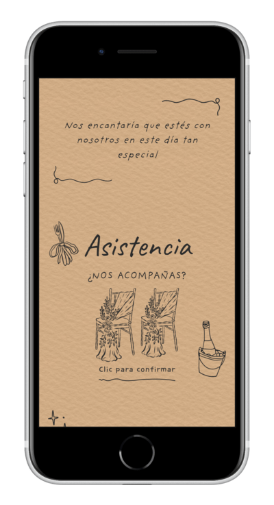 Invitación digital de boda kraft personalizada 5