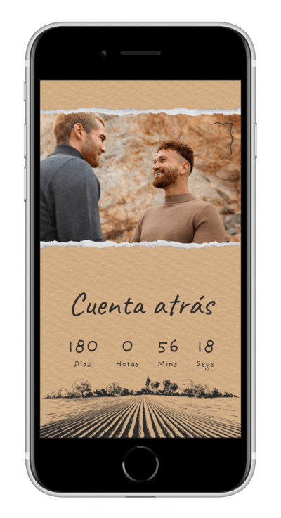 Invitación digital de boda kraft personalizada 6
