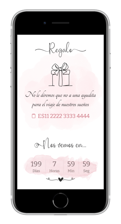 Invitación digital de boda pink personalizada 6