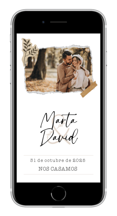 Invitación digital de boda vintage personalizada 2