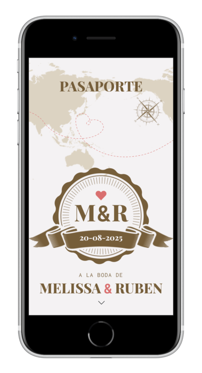 Invitación digital de boda wanderlust personalizada 2