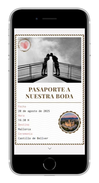 Invitación digital de boda wanderlust personalizada 3