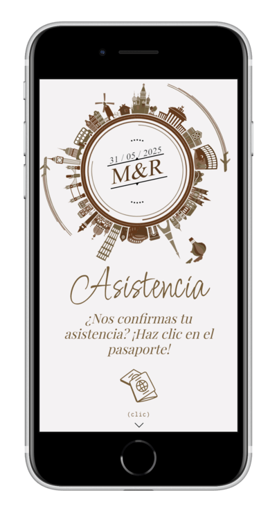 Invitación digital de boda wanderlust personalizada 4