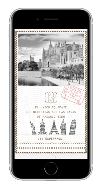 Invitación digital de boda wanderlust personalizada 6