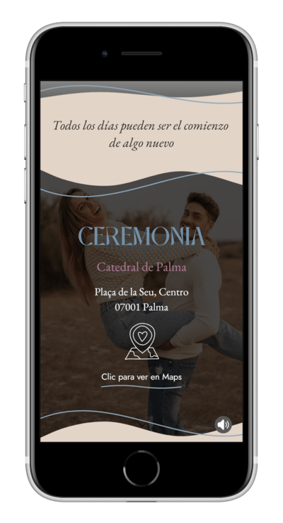 Invitación digital de boda waves personalizada 3