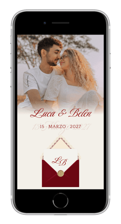 Invitación digital de boda coquette personalizada 1