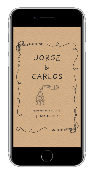 Invitación digital de boda kraft personalizada 1