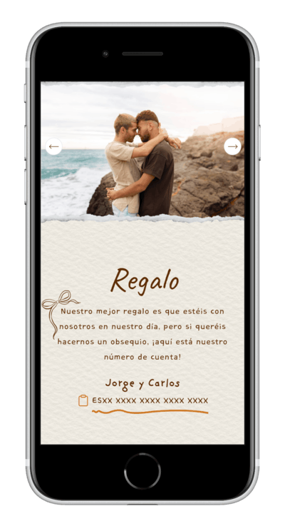 Invitación digital de boda kraft personalizada 6