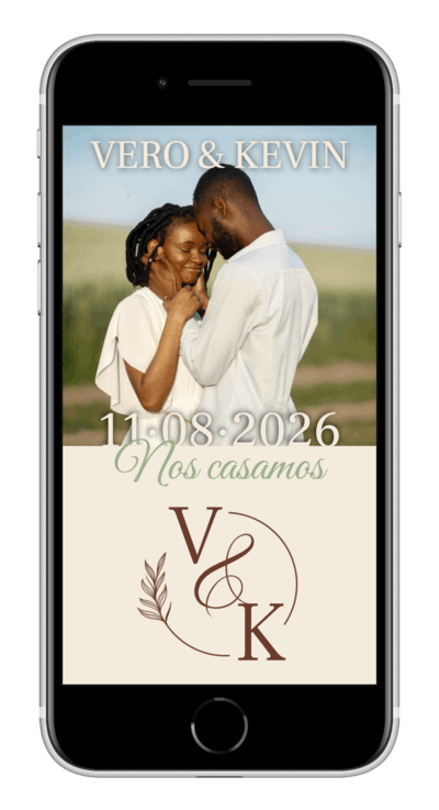 Invitación digital de boda simple personalizada 1