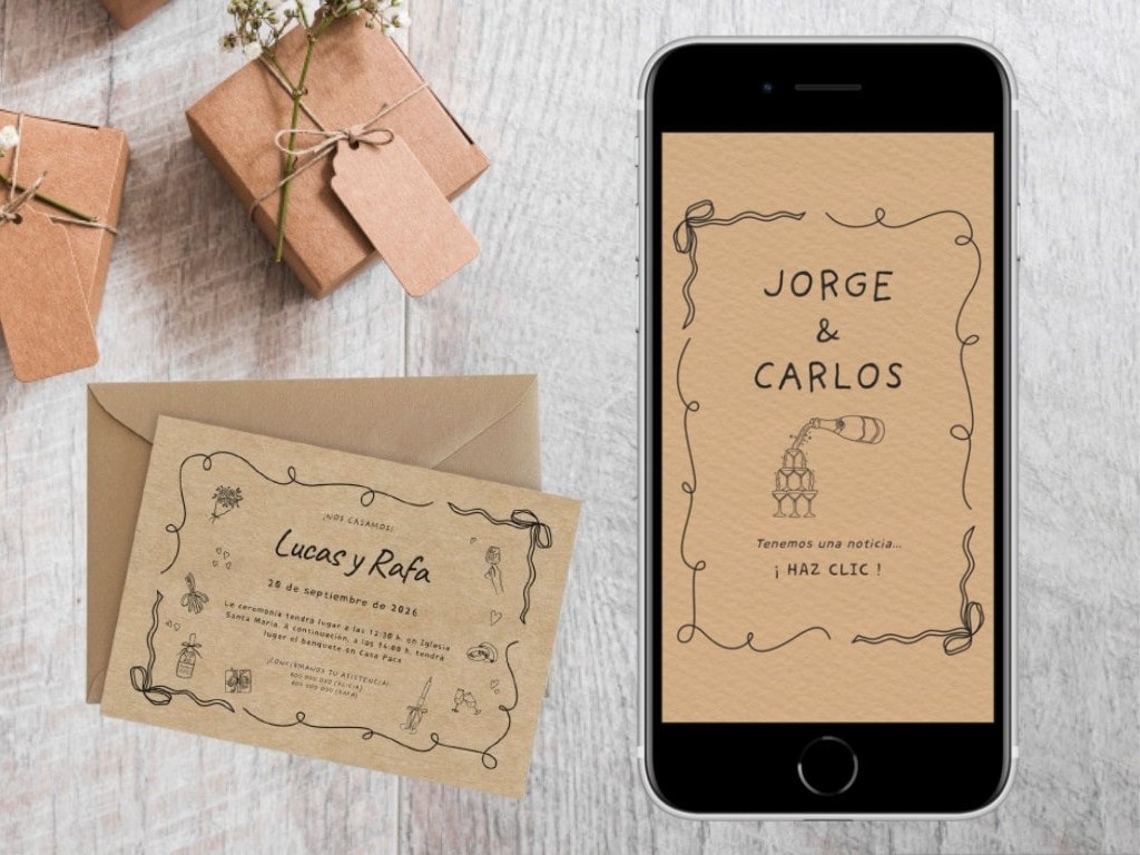 Invitaciones de Boda Kraft. Descubre el estilo rústico para la celebración  de tu boda, image size:1024x768