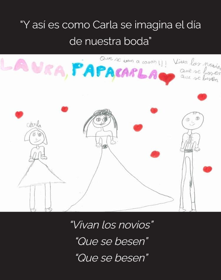 Carla’s personalized drawing for their wedding