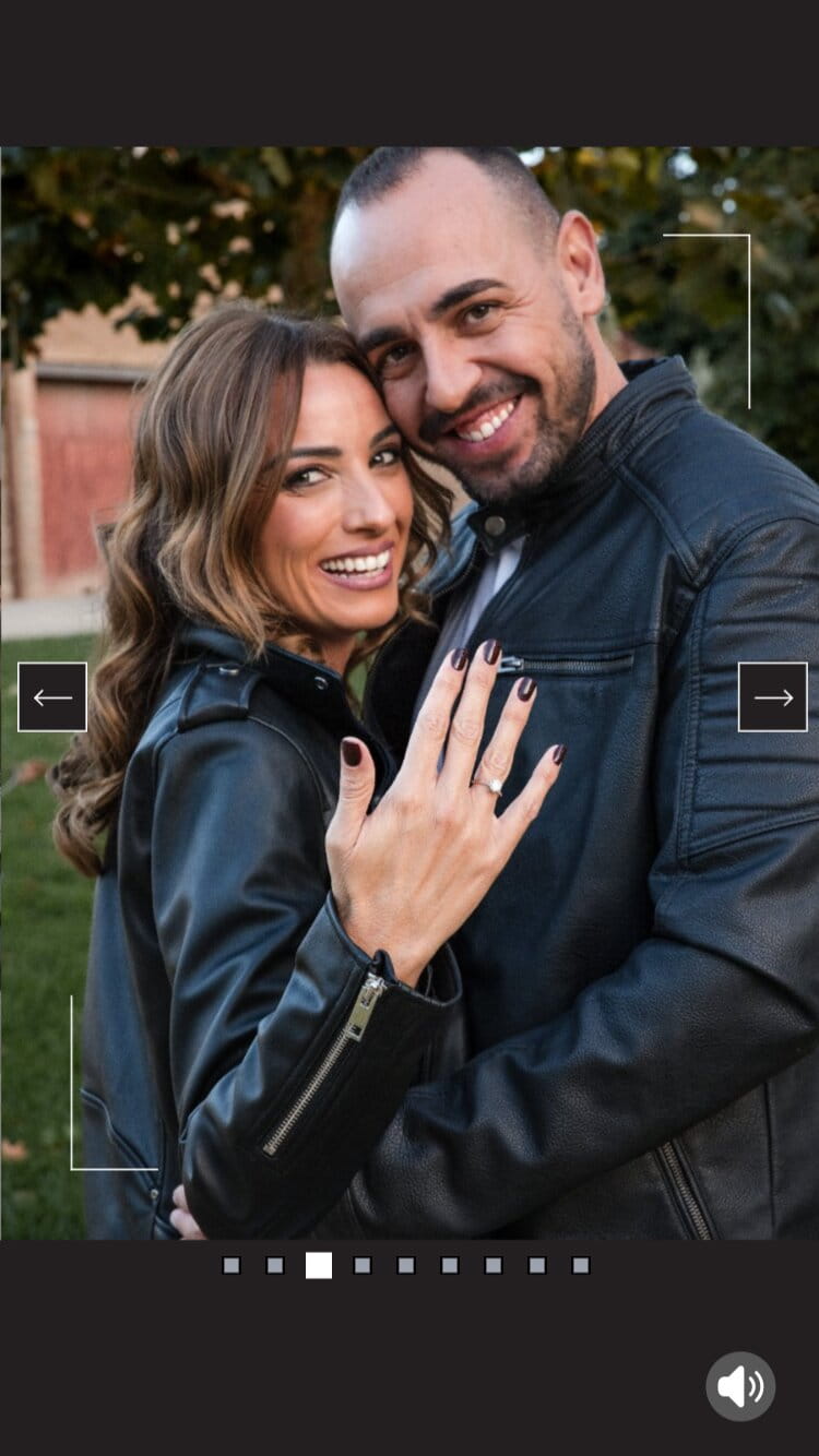 Photo of Laura and Pere after their marriage proposal