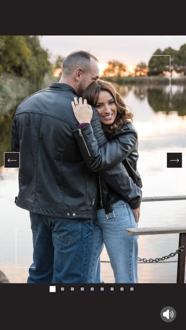 Photo of Laura and Pere hugging