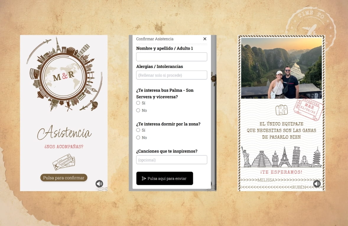 Wedding RSVP confirmation form