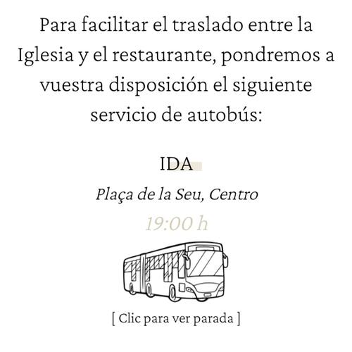 indicacion de autobus boda