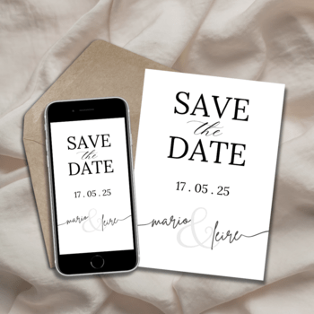 Save the Date con diseño minimalista