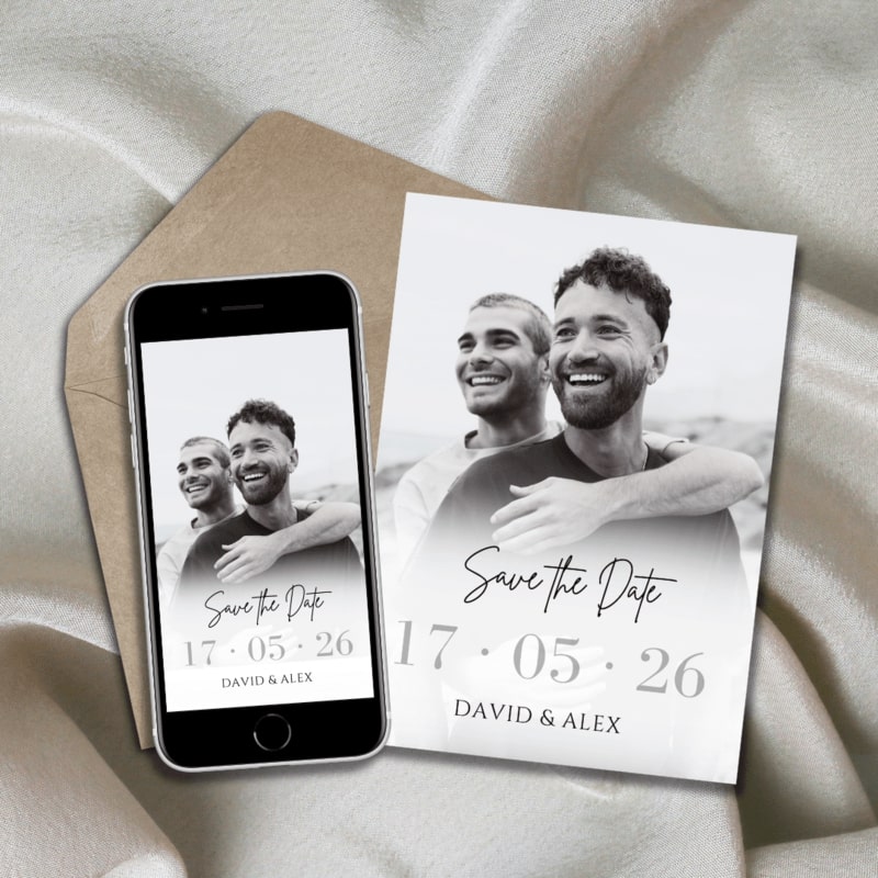 Personalized Save the Date with photo of the couple