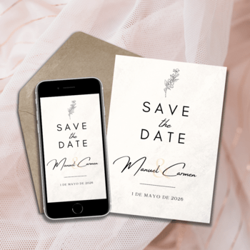 Ejemplo de Save the Date moderno y elegante