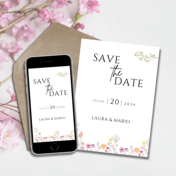 Save the Date digital flower