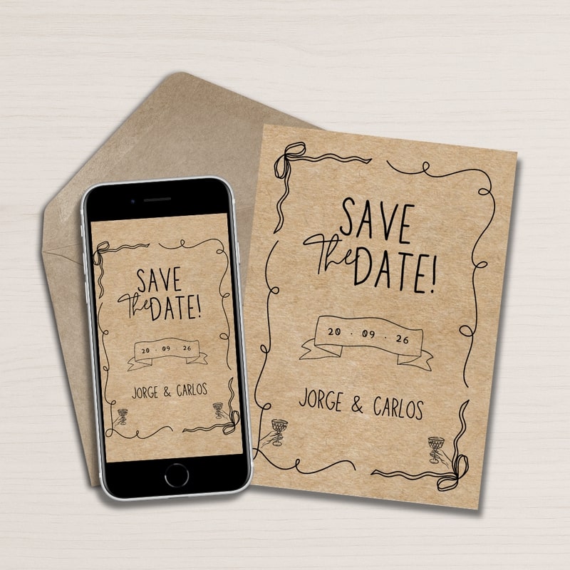 Save the Date digital kraft
